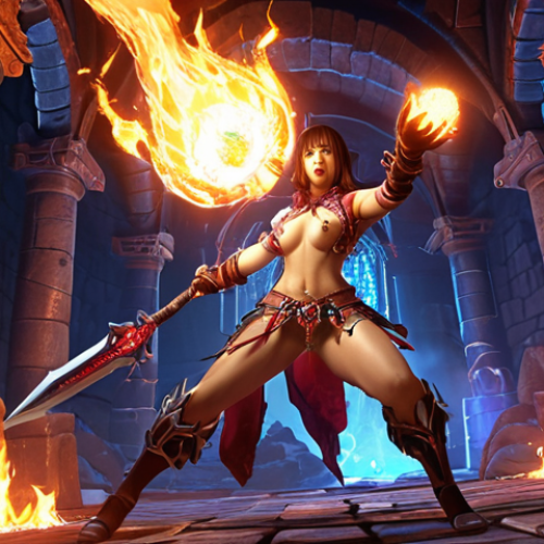 Home 11 **
A DFO Enchanteress casting "Forbidden Curse" (금단의 저주), empowering a party with increased attack power, in a vibrant dungeon setting. Focus on the visual effects of the buff.
**