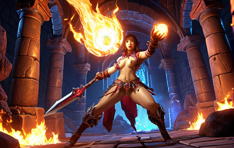 **
A DFO Enchanteress casting "Forbidden Curse" (금단의 저주), empowering a party with increased attack power, in a vibrant dungeon setting. Focus on the visual effects of the buff.
**
